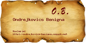 Ondrejkovics Benigna névjegykártya